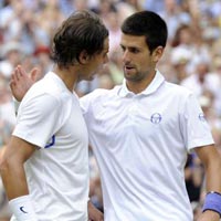Thể thao - Wimbledon: Cận cảnh Djokovic, Nadal tập luyện