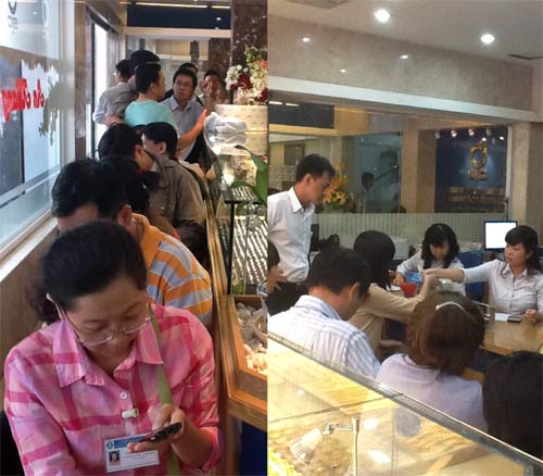 Chen lấn, xô đẩy nhau để ... mua vàng - 3