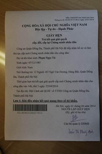 Cận cảnh quy trình cấp CMND mới 12 số - 8