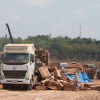 Tin tức trong ngày - Xem "xe vua" chở gỗ khủng tự hạ tải