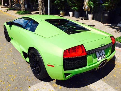 Lamborghini Murcielago xanh cốm thay biển số xe - 3