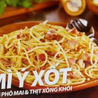Ẩm thực - Mì Ý xốt kem phô mai và thịt xông khói