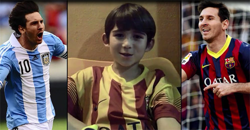 “Messi tí hon” 9 tuổi ao ước gặp Messi xịn - 1