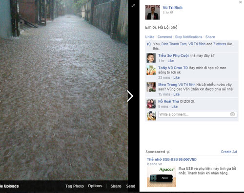 Ảnh Hà Nội ngập lụt tràn lên cả mạng xã hội - 1
