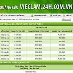 Bảng giá banner và tin tuyển dụng trang VIECLAM.24H.COM.VN