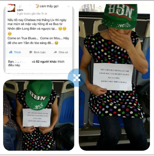 Nam thanh niên mặc váy đi xe bus gây bão mạng - 1