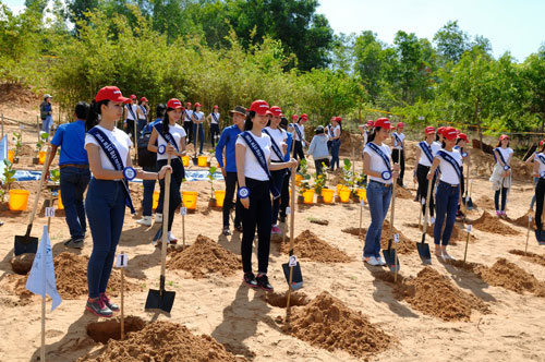 Thí sinh hoa hậu đội nắng đi trồng cây - 2