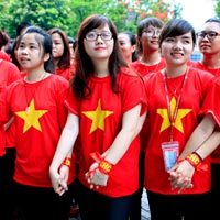 Bạn trẻ - Cuộc sống - Sinh viên Ngoại Thương xếp hình bản đồ Việt nam