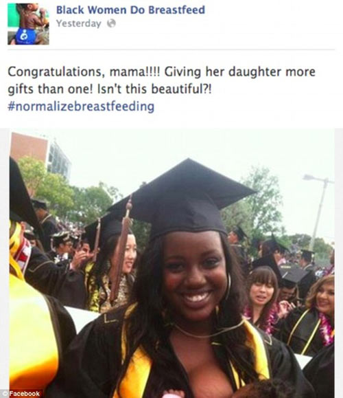 Tranh cãi bức ảnh cho con bú trong lễ tốt nghiệp - 1