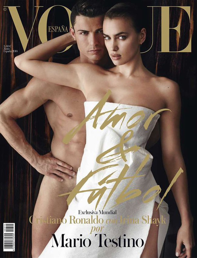 Cuối tháng 5 vừa qua, người mẫu kiêm diễn viên Irina Shayk chính thức lên bìa tạp chí Vogue cùng chàng cầu thủ Ronaldo trong trạng thái nude quyến rũ.
