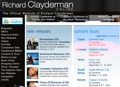 Richard Clayderman đến Hà Nội vào tháng 8 - 2