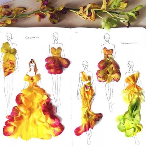 Những chiếc váy đẹp làm từ hoa và rau xà lách - 12
