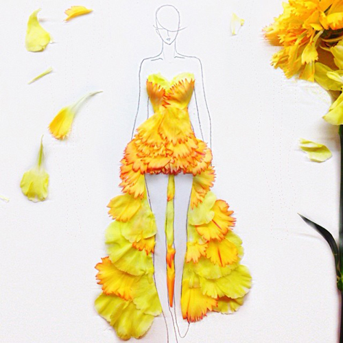 Những chiếc váy đẹp làm từ hoa và rau xà lách - 8