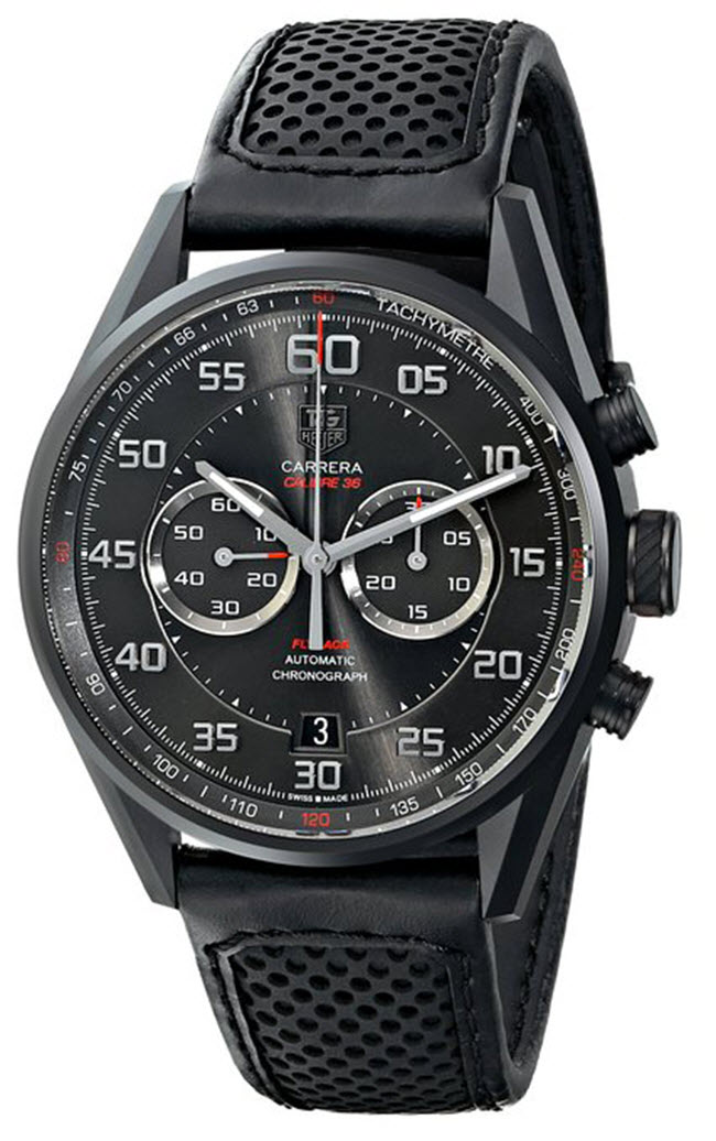 7. TAG Heuer Carrera: 8.900 USD

Bộ khung của TAG Heuer Carrera được làm bằng kim loại Titanium cao cấp, dây đeo làm từ da bò và trang bị kính sapphire chống phản xạ cùng khả năng chịu nước lên đến 100m.
