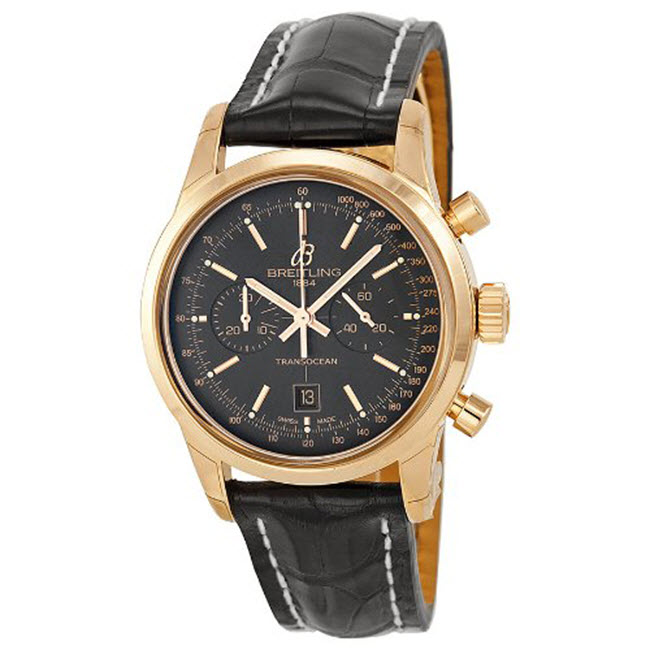 9. Breitling Transocean: 15.184 USD

Bộ khung mạ vàng 18K, dây đeo da cá sấu, mặt kính sapphire chống chói và khả năng chống thấm nước ở độ sâu 100m.
