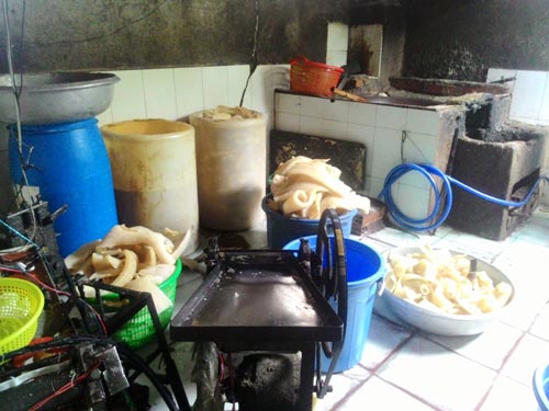 Phát hiện 3 cơ sở sản xuất bì lợn bẩn trong 1 căn hộ - 3