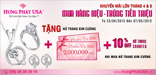 Trang sức Hưng Phát USA khuyến mãi lớn tháng 4, 5 - 1