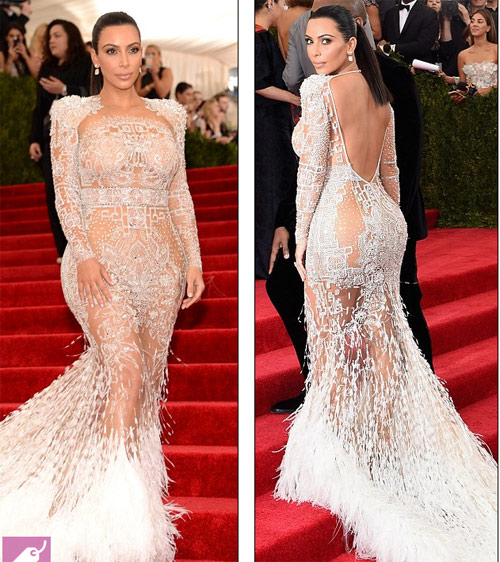 Lý do Kim Kardashian vẫn kín đáo dù váy "trong veo" - 1
