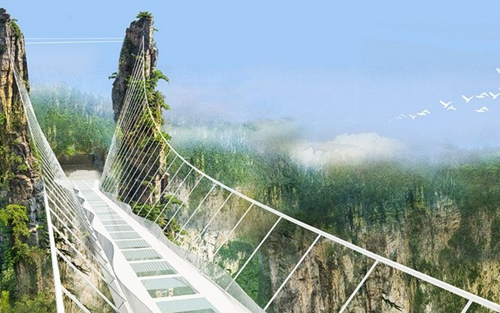 Cầu bằng kính dài và cao nhất thế giới ở Trung Quốc - 4