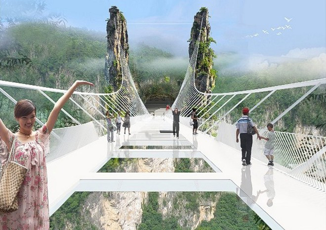 Cầu bằng kính dài và cao nhất thế giới ở Trung Quốc - 3