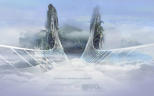Cầu bằng kính dài và cao nhất thế giới ở Trung Quốc - 1