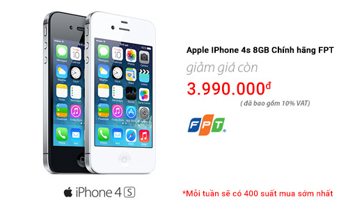 Xả kho iPhone 4s chính hãng FPT - 1