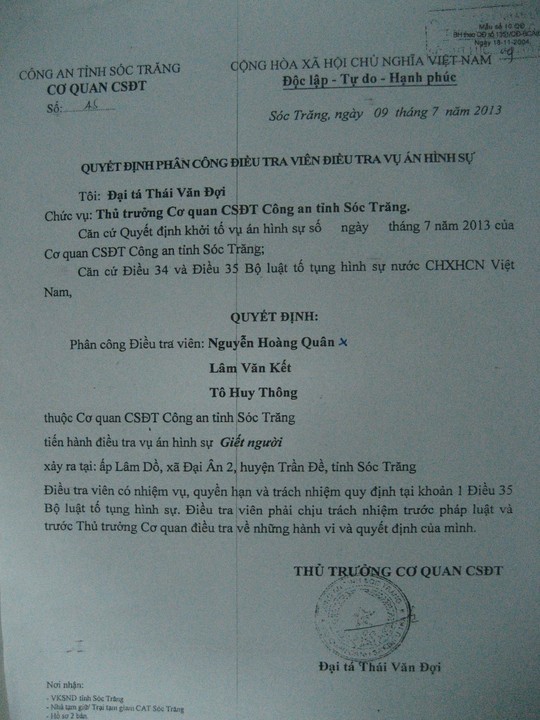 Oan sai ở Sóc Trăng: Điều tra lại hành vi dùng nhục hình - 1