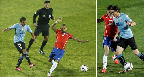 Chile - Uruguay: 1 bàn thắng, 2 thẻ đỏ - 1