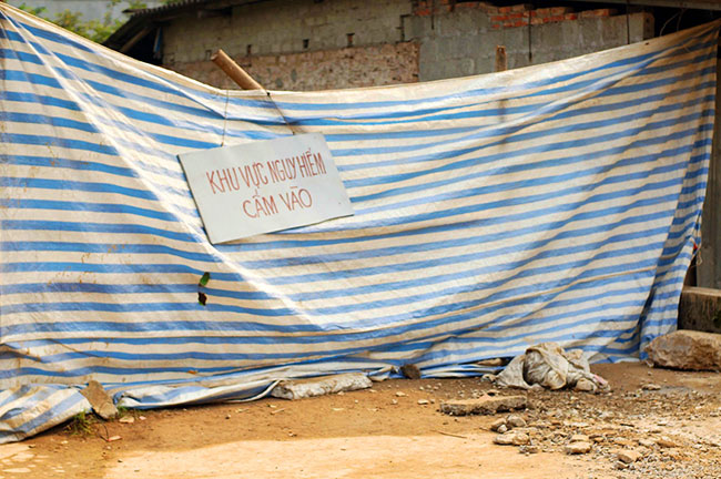 Hiện tượng sụt lún tại thôn Hòa Lạc