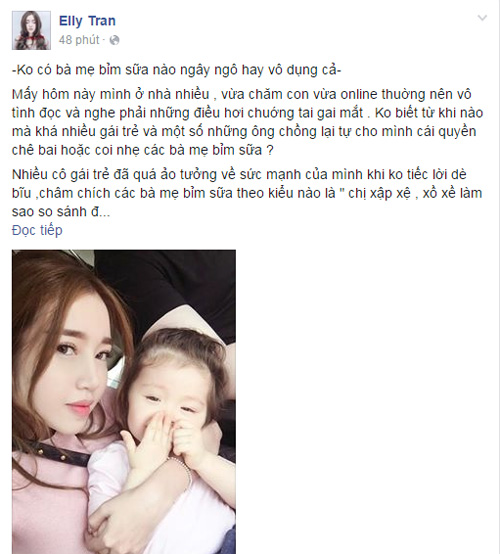 Elly Trần: "Không có mẹ bỉm sữa nào vô dụng" - 1