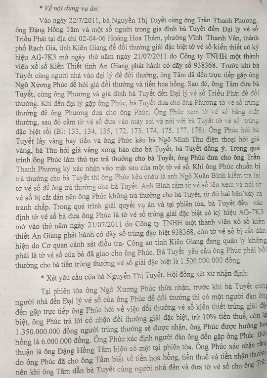 Thua kiện 1,5 tỉ đồng, chủ đại lý vé số mời thêm luật sư - 3