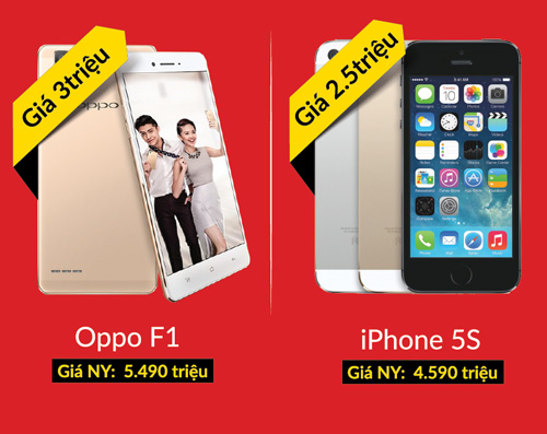 Ngày vàng smartphone - Oppo F1 3 triệu, iPhone 5s 2.5 triệu - 1