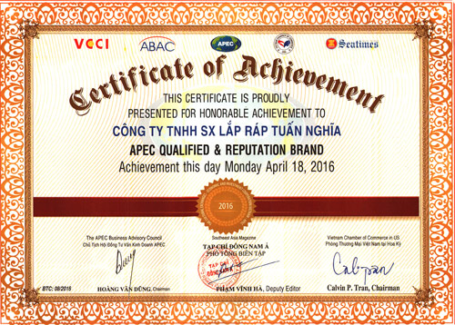 Công ty Tuấn Nghĩa đạt giải thưởng “Thương hiệu uy tín chất lượng APEC” - 1