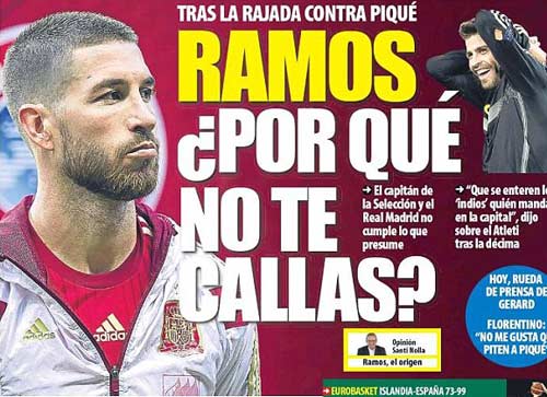 Ramos chỉ thẳng Pique bớt xỉa xói trên mạng xã hội - 1