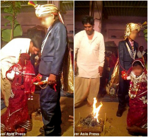 Ấn Độ: Sốc với đám cưới "cô dâu" 5 tuổi, "chú rể" 11 tuổi - 1
