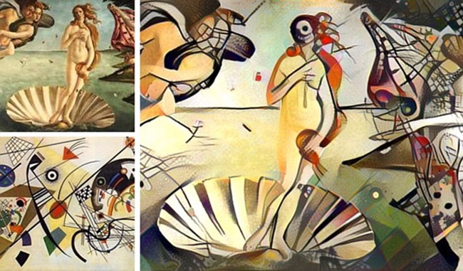Wassily Kandinsky và Botticelli đã được sáp nhập với nhau để tạo ra một nghệ thuật trang trí mang phong cách mới.