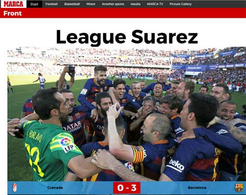 Barca vô địch, báo chí thán phục Suarez, "lơ" Messi - 1