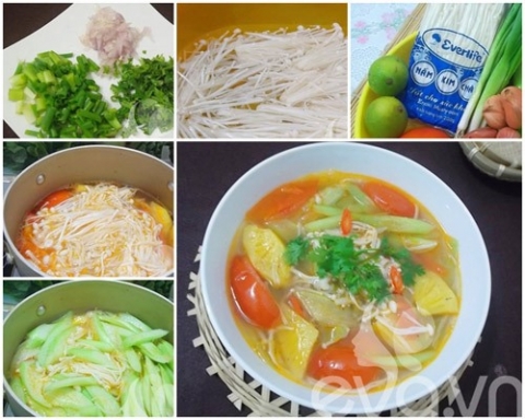 Bữa cơm ngon lành với cá thu sốt dưa, canh nấm nấu chua - 3