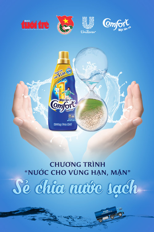 Tiết kiệm nước cùng Comfort 1 lần xả cho bản thân, cho vùng hạn mặn - 1