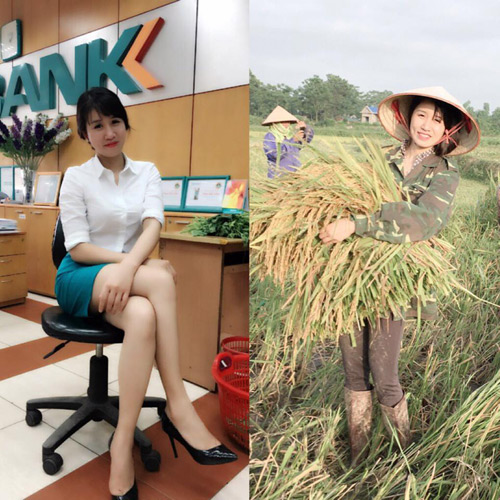 Cô gái xinh đẹp nổi tiếng vì bức hình đi gặt lúa - 1