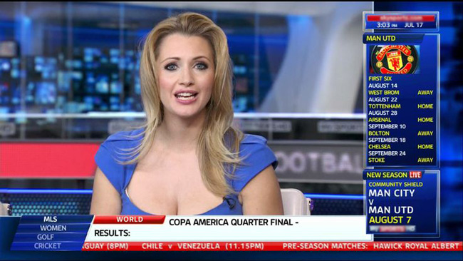 Hayley McQueen là MC, phóng viên thể thao của Anh từng dẫn cho nhiều chương trình về bóng đá.