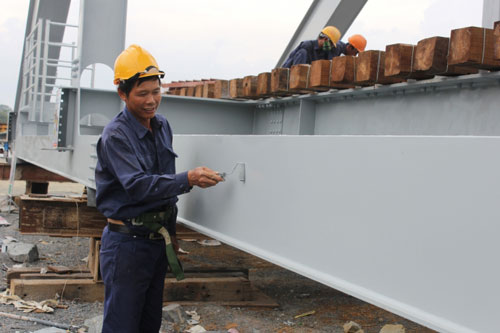 Bắt đầu nghiệm thu 3 nhịp dầm cầu Ghềnh mới - 2