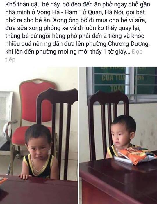 Hà Nội: Bé trai 2 tuổi bị bỏ rơi ở quán bún phở - 1