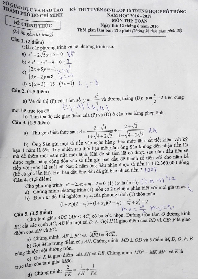 Thi vào lớp 10 ở TP.HCM: “Thở phào” sau môn Toán - 2