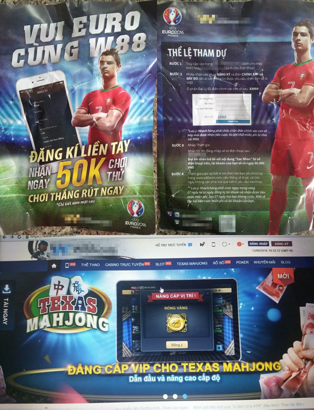 Chạy xe tay ga phát tờ rơi mời… cá độ Euro 2016 - 1