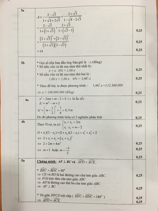 TP HCM công bố đáp án đề thi tuyển sinh lớp 10 - 5