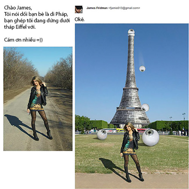 Tháp Eiffel trong mắt của chuyên gia photoshop