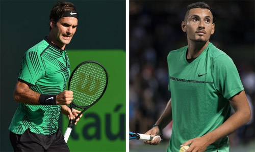 Federer - Kyrgios: 3 loạt tie-break siêu cân não (Bán kết Miami) - 1