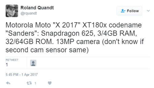 Lộ thông số kỹ thuật của Moto X &#40;2017&#41; - 1
