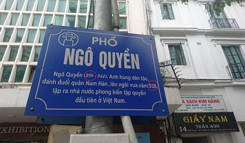 Ngô Quyền lên ngôi nhầm năm trên biển tên phố ở Hà Nội - 1